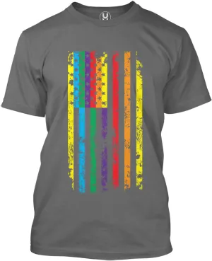 Big Rainbow American Flag - Gay Pride LGBTQ Men's T-Shirt