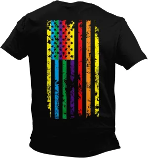 Big Rainbow American Flag - Gay Pride LGBTQ Men's T-Shirt