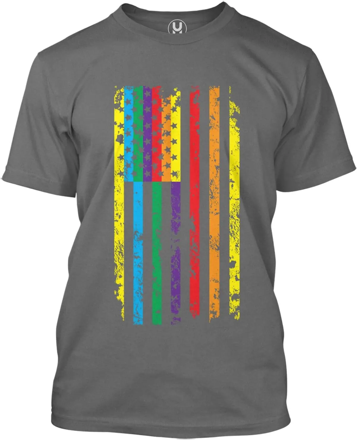 Big Rainbow American Flag - Gay Pride LGBTQ Men's T-Shirt