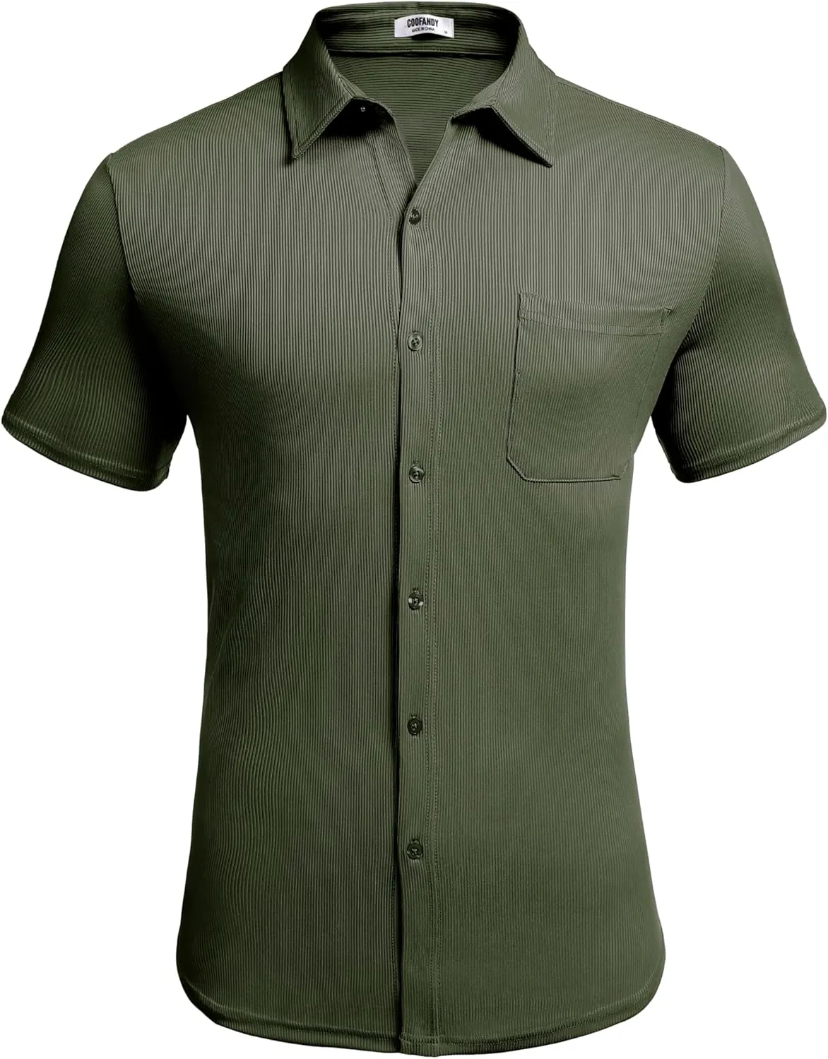 COOFANDY Men's Short Sleeve Wrinkle Free Knit Polo Shirt Causal Button Down Summer Camp Beach Shirts