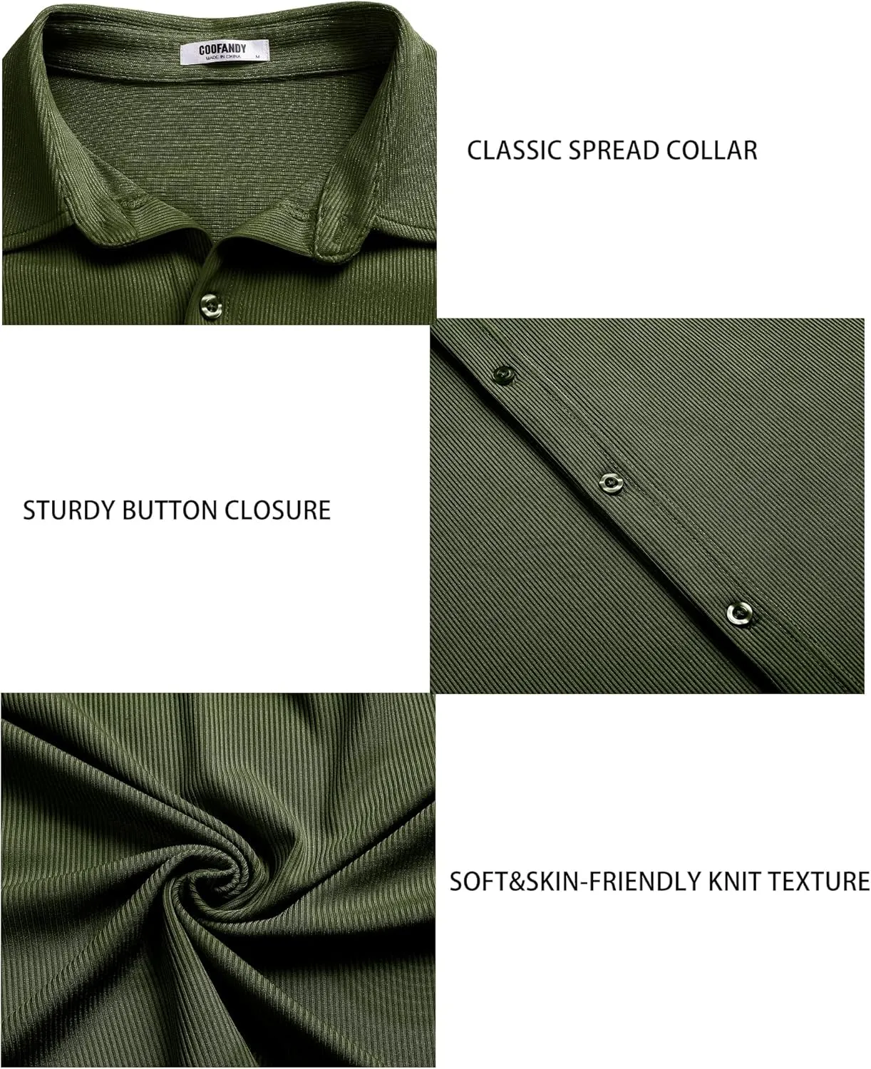 COOFANDY Men's Short Sleeve Wrinkle Free Knit Polo Shirt Causal Button Down Summer Camp Beach Shirts