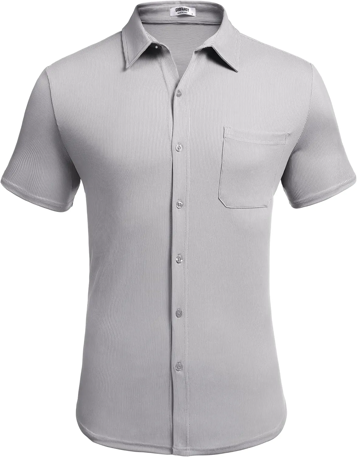 COOFANDY Men's Short Sleeve Wrinkle Free Knit Polo Shirt Causal Button Down Summer Camp Beach Shirts