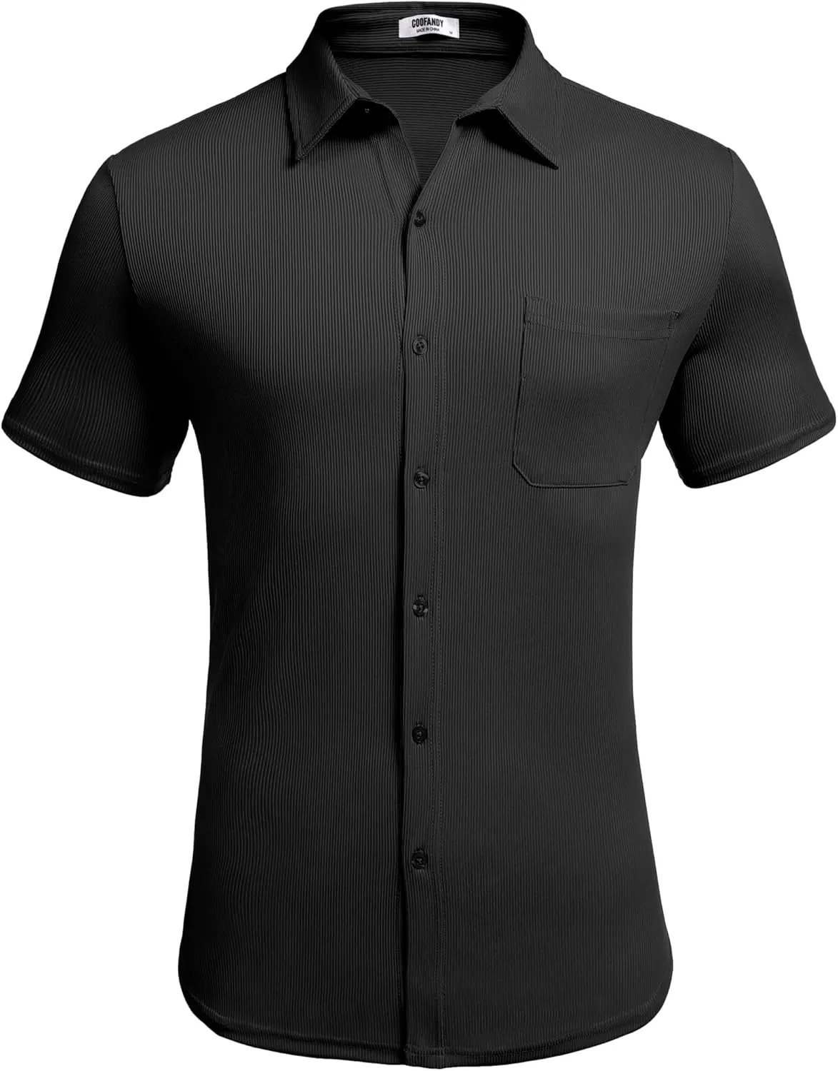 COOFANDY Men's Short Sleeve Wrinkle Free Knit Polo Shirt Causal Button Down Summer Camp Beach Shirts
