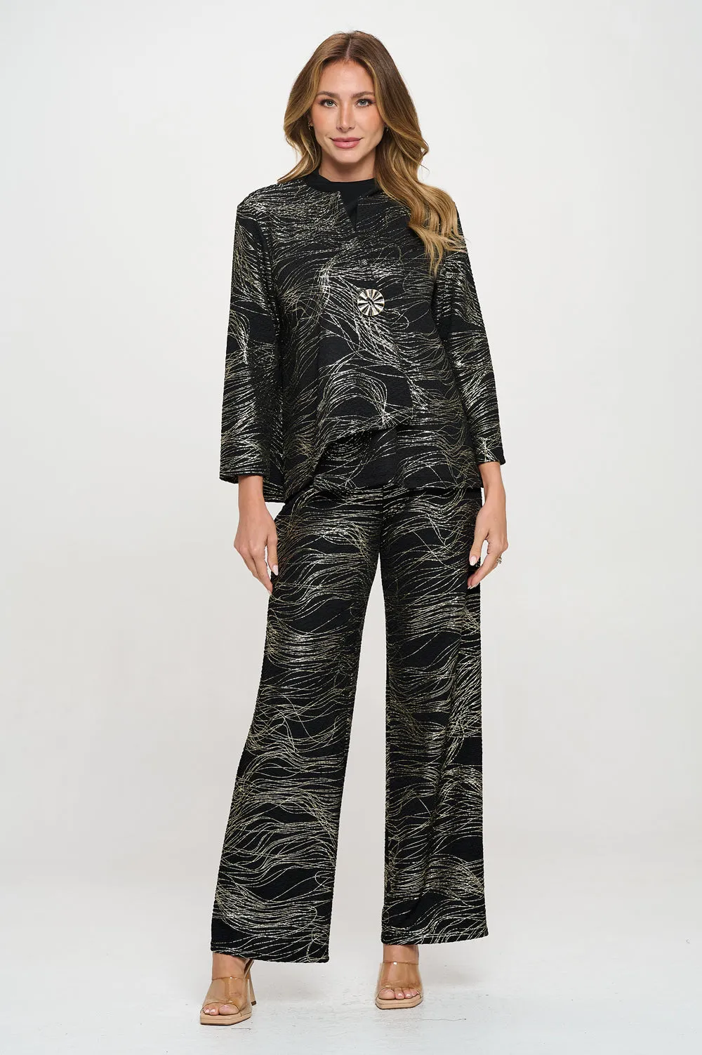 Fukuro Jacquard Button Jacket W/Foil-4099FJ-LRD1-F031
