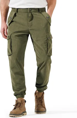 HHZ Mens Slim Fit Cargo Pants Men Flex Stretch Joggers Work Hiking Pants with Pockets - Cargo Work Pants for Men