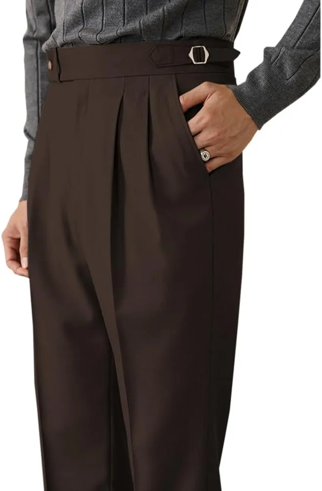 Men's Classic Fit Suit Pants Casual Dress Pants Slim Fit Flat Front Trousers