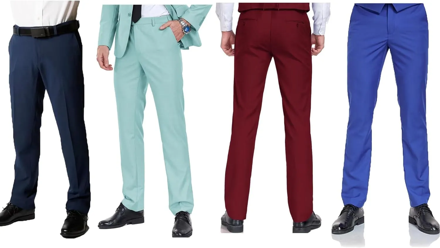 Men's Dress Pants Classic Flat Front Suit Pants Slim Fit Formal Trousers for Mens Casual