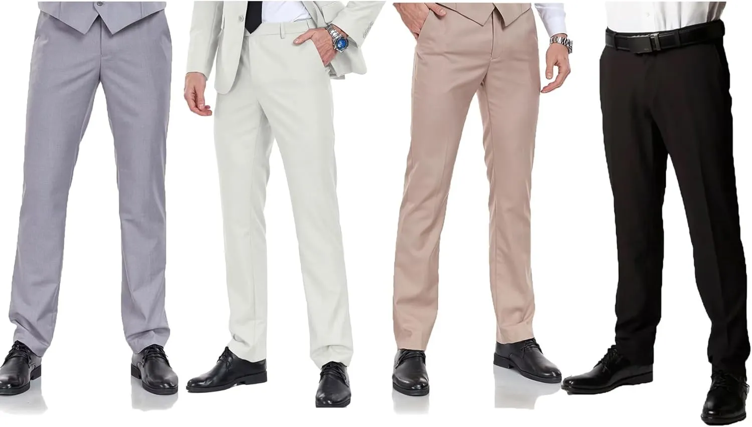 Men's Dress Pants Classic Flat Front Suit Pants Slim Fit Formal Trousers for Mens Casual