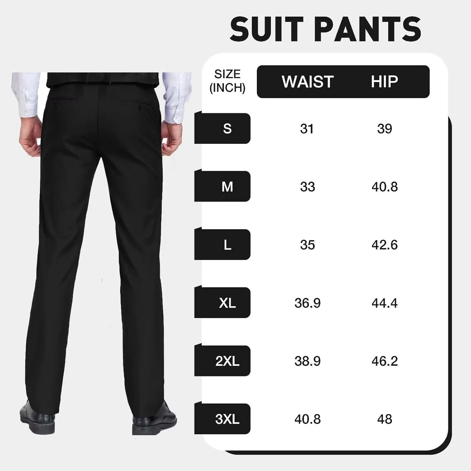 Men's Dress Pants Classic Flat Front Suit Pants Slim Fit Formal Trousers for Mens Casual