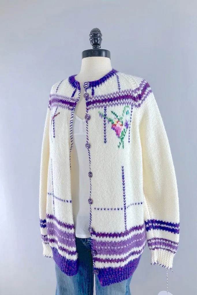 Vintage Hand Knitted Spring Cardigan