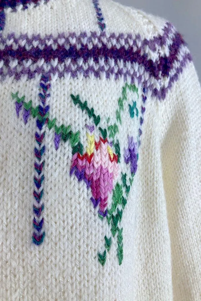 Vintage Hand Knitted Spring Cardigan