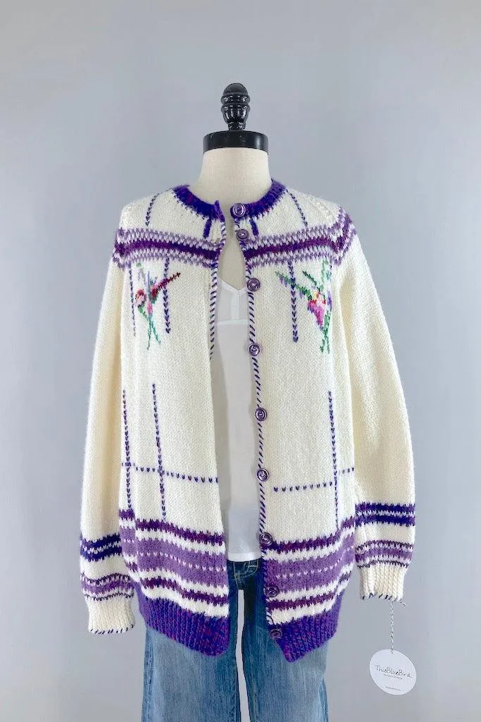 Vintage Hand Knitted Spring Cardigan