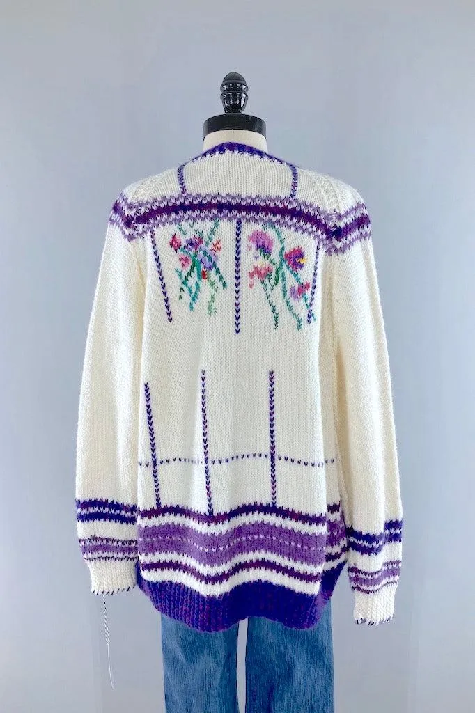 Vintage Hand Knitted Spring Cardigan