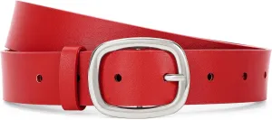 WHIPPY Women Leather Belt Casual Fashion Gold Buckle Leather Waist Belt for Jeans Pants Dresses Chic Ladies Belt