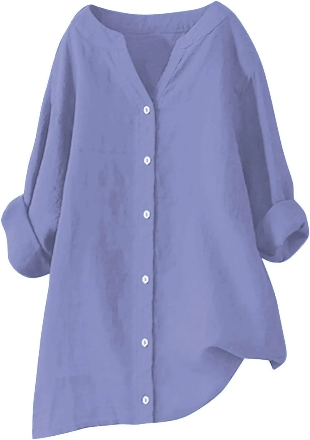 Womens Tops 2025 Long Sleeve Oversized Button Down Blouse Tops Cotton Linen Tunic Tees Airplane Travel Outfits